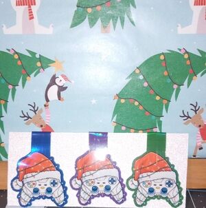 Festive Santa Hat Game Controller Magnetic Bookmarks Set 3 Waterproof